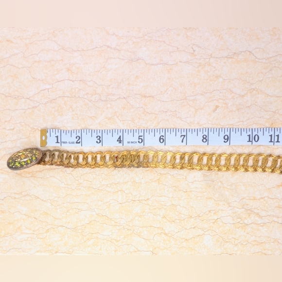 Vintage Grecian 18k Gold Plated Woven Wire Handmade Belt & Buckle main image 13
